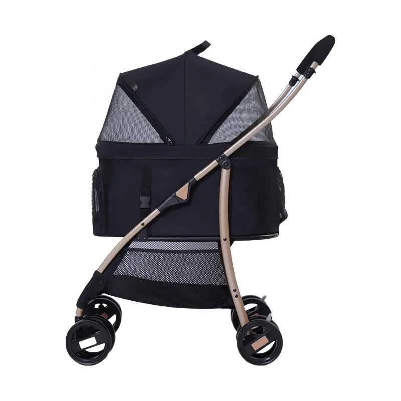 Cheap 4 Wheel Pet Folding Outside Travel Stroller for Cats Small Dogs Lightweight Portable Waterproof Pet Dog Trolley