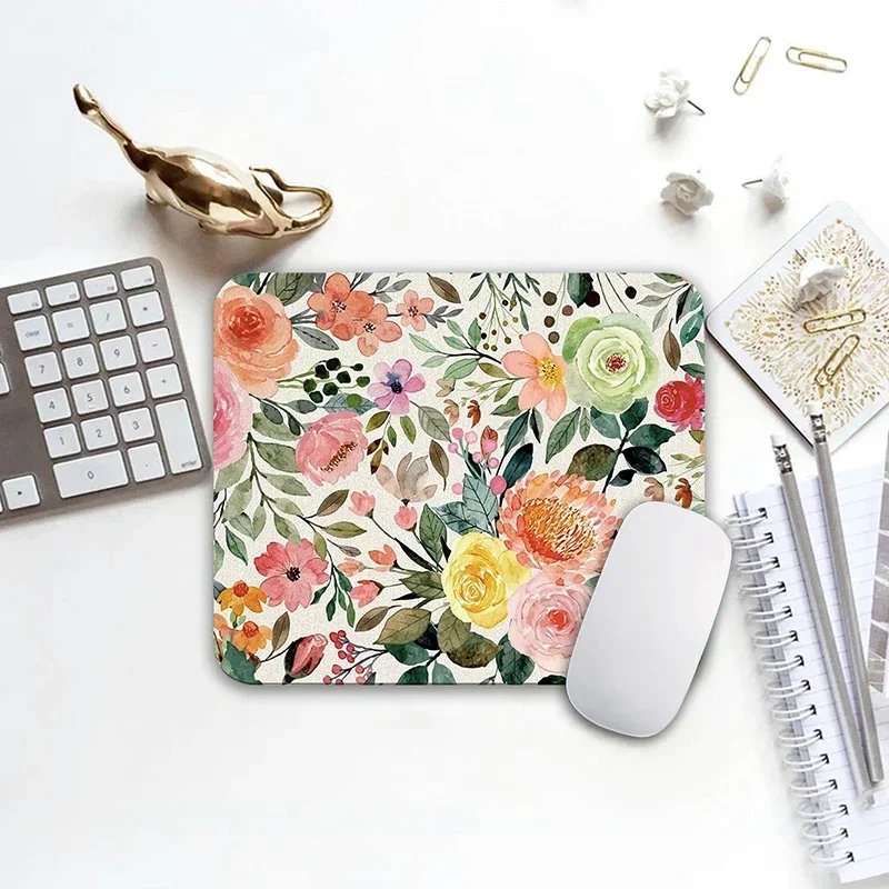 Mouse pad Mouse pad 1pc Small Non Slip Cushion Gamer Art Flower Office Carpet Mat Natural Rubber Hot Sell