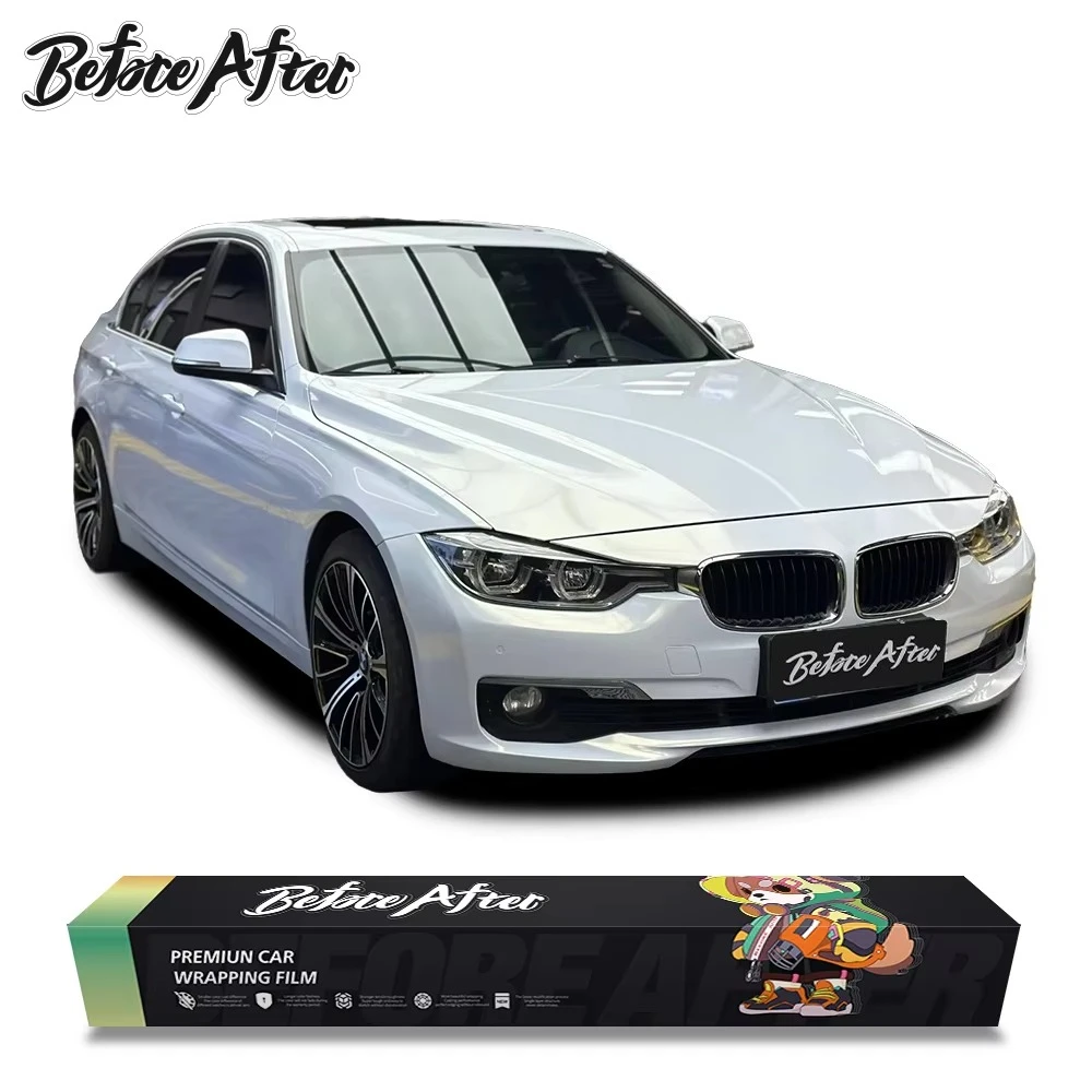 

Glossy Diamond Car Vinyl Wrap Car Wrap Vinyl Full Chameleon Car Body PET Chameleon White Gold