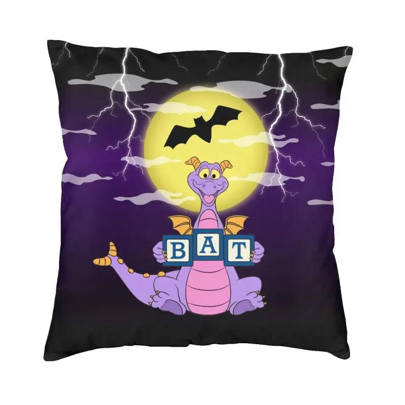 Halloween Figment BAT Cushion Cover Sofa Home Decor Purple Dragon Epcot Center Square Throw Pillow Case 40x40