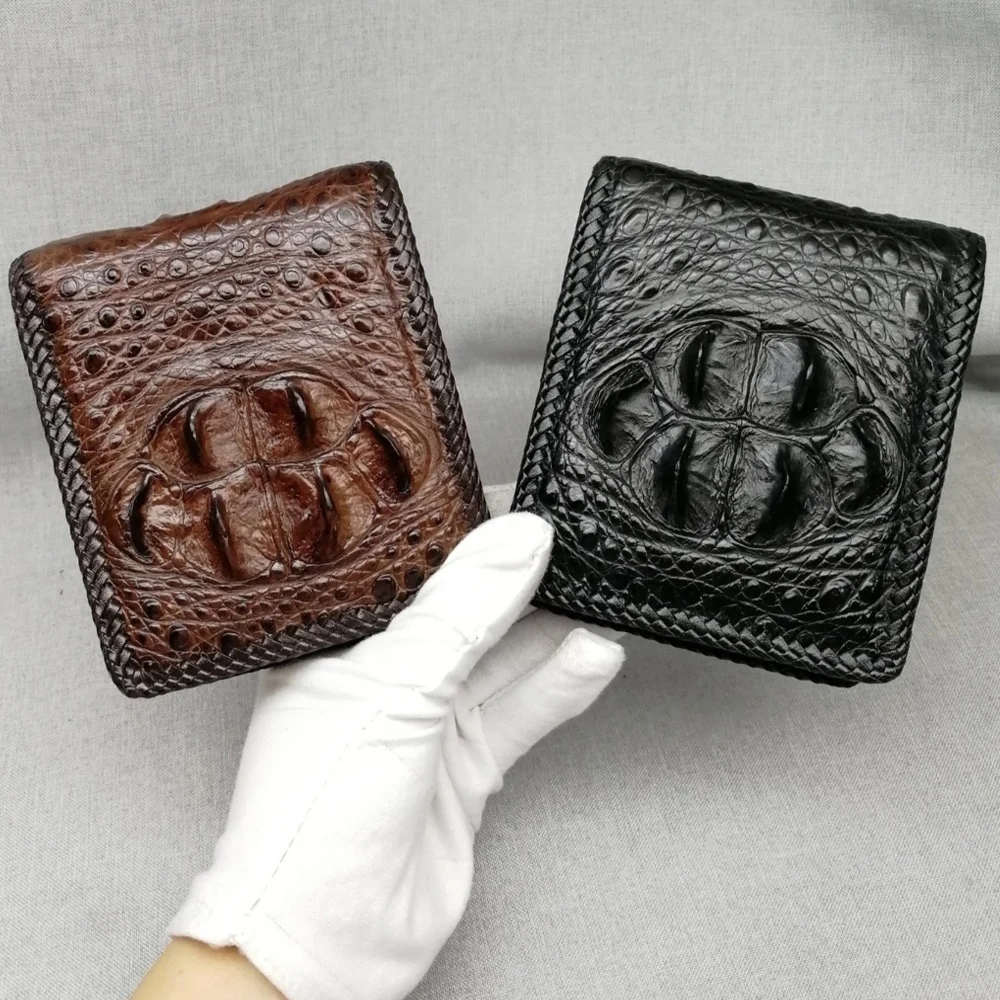 2022 New Creative Crocodile Leather Hand Woven Men\'s Wallet Leisure Fashon Wallets For Man Real Leather Multi Card Slots Bag 45