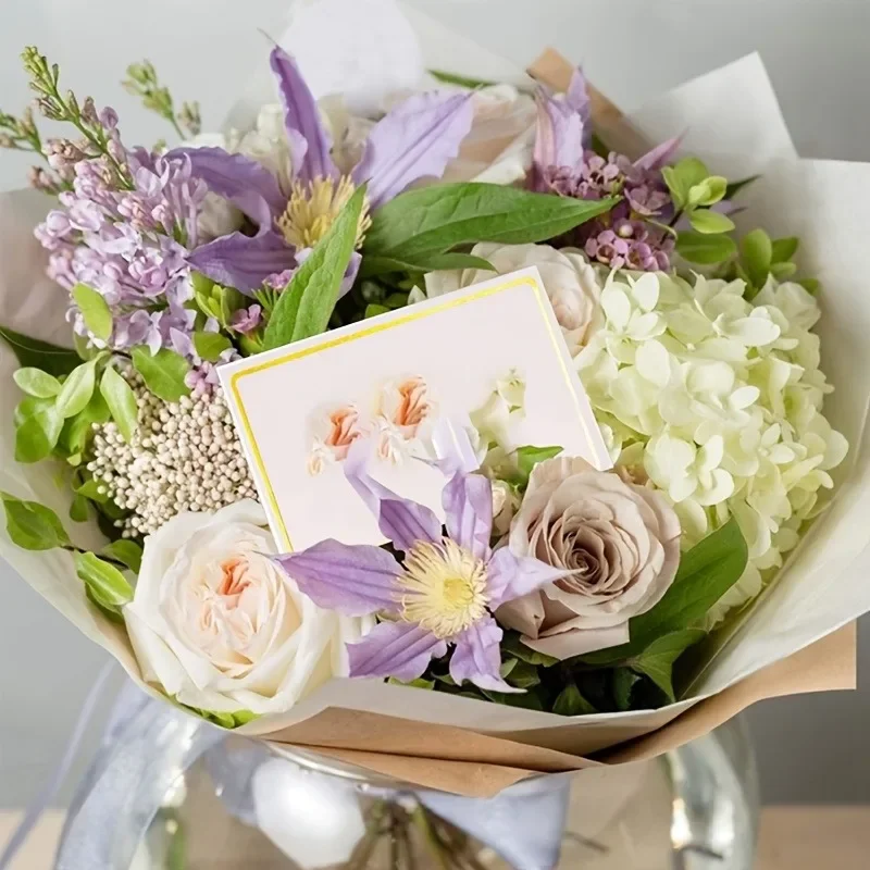 50 Sheets Per Pack Hot Stamping Right Angle Frame Greeting Card Table Card High-End White Wedding Banquet Guest Name Seat Card