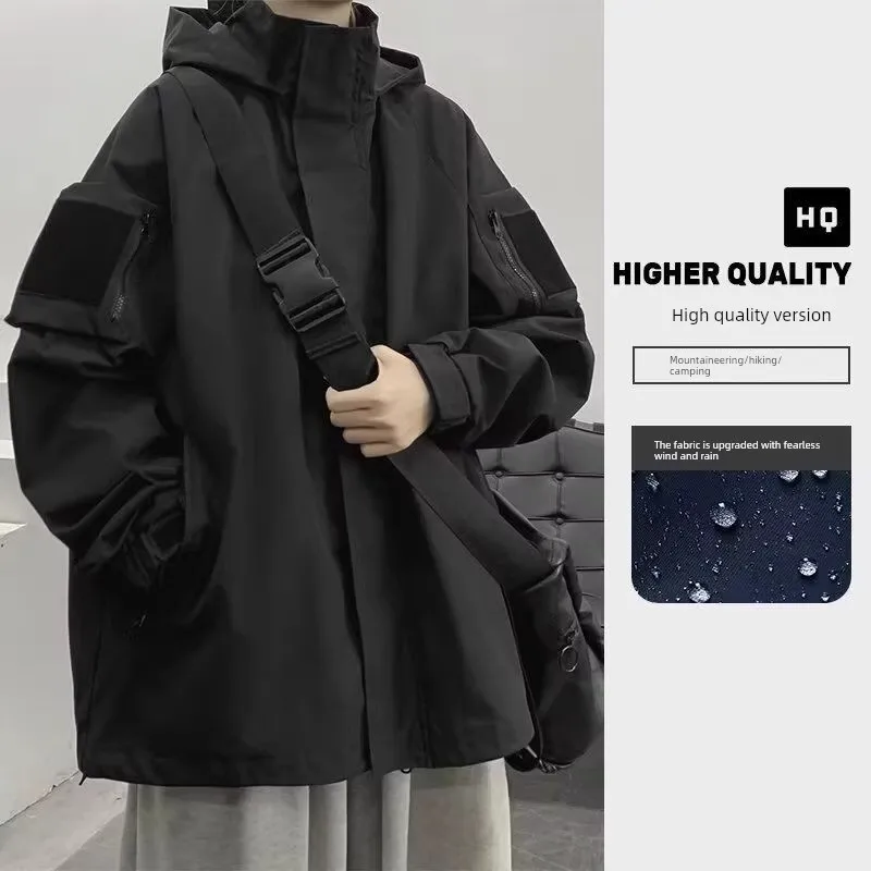 

Мужская куртка свободного кроя с капюшоном в стиле Bla High Street Sle American Faion, большой размер 300, осенне-зимняя уличная одежда