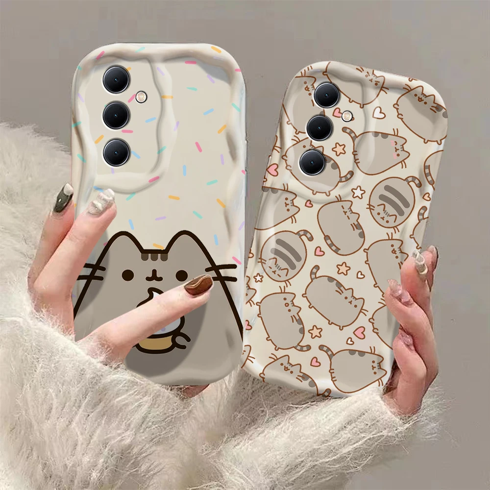 Funny Pusheen Cat Hot Cute 3D Wave Case For OPPO A94 A93 A92 A79 A78 A76 A58 A57 A55 A38 A33 A17 A16 A15 2020 4G 5G Back Cover