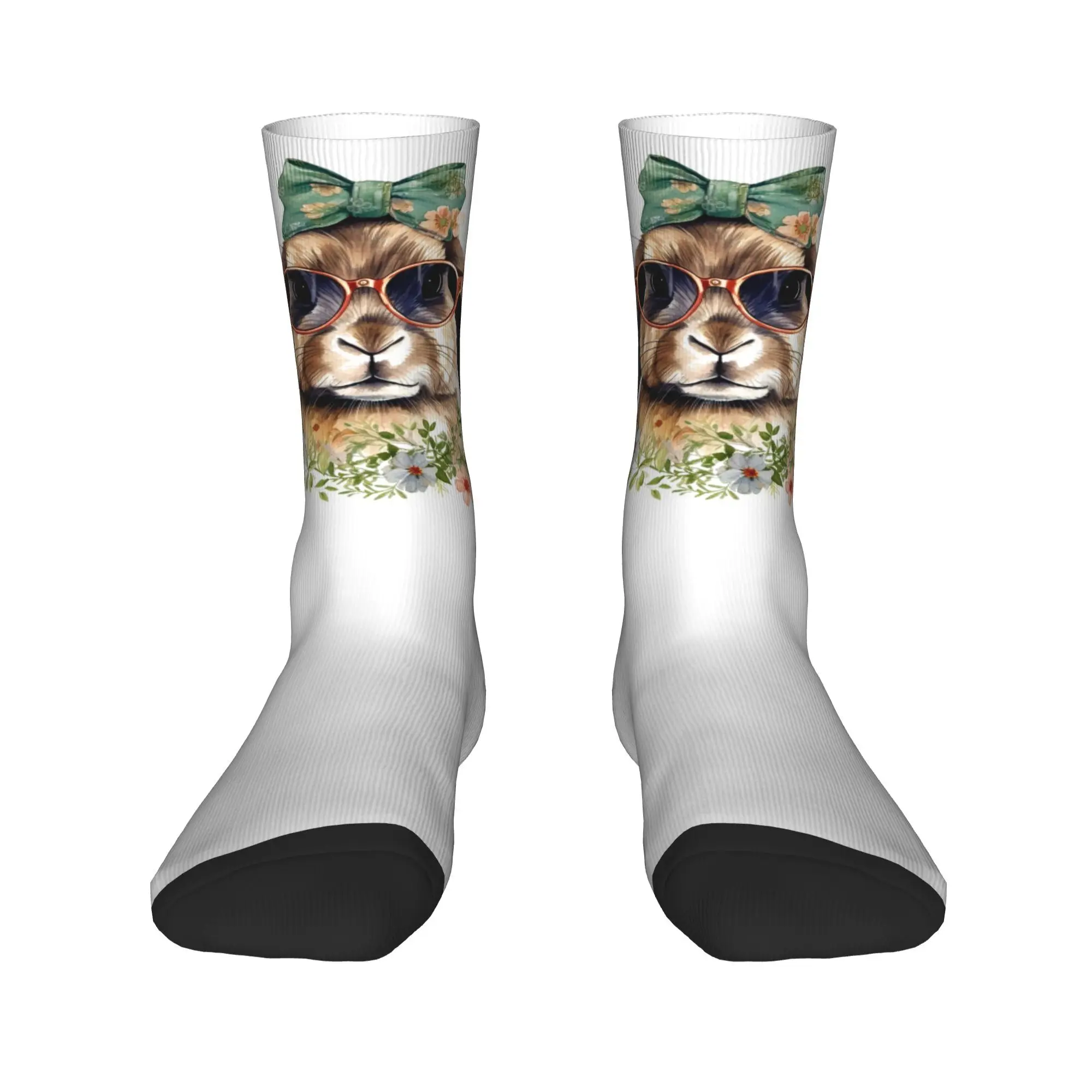 جميع المواسم أرنب عيد الفصح مع النظارات الشمسية تصميم مضحك الجوارب المتناثرة جوارب الرياضة الأوسط أنبوب الجوارب لينة هدايا عيد الميلاد