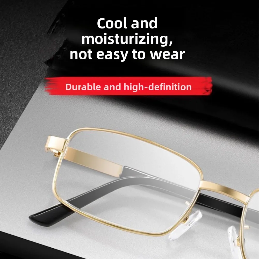 New high-end crystal reading glasses high definition metal reading glasses men's business wear for a long time without dizziness