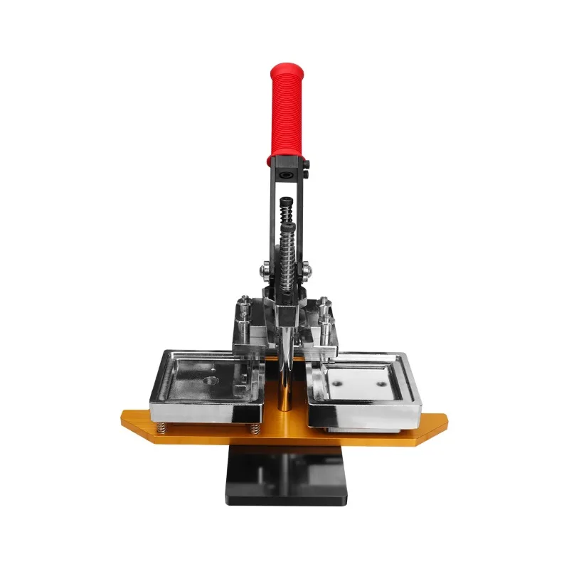 Rectangular refrigerator badge pasting machine  rotary all metal 90 * 65 making badge machine