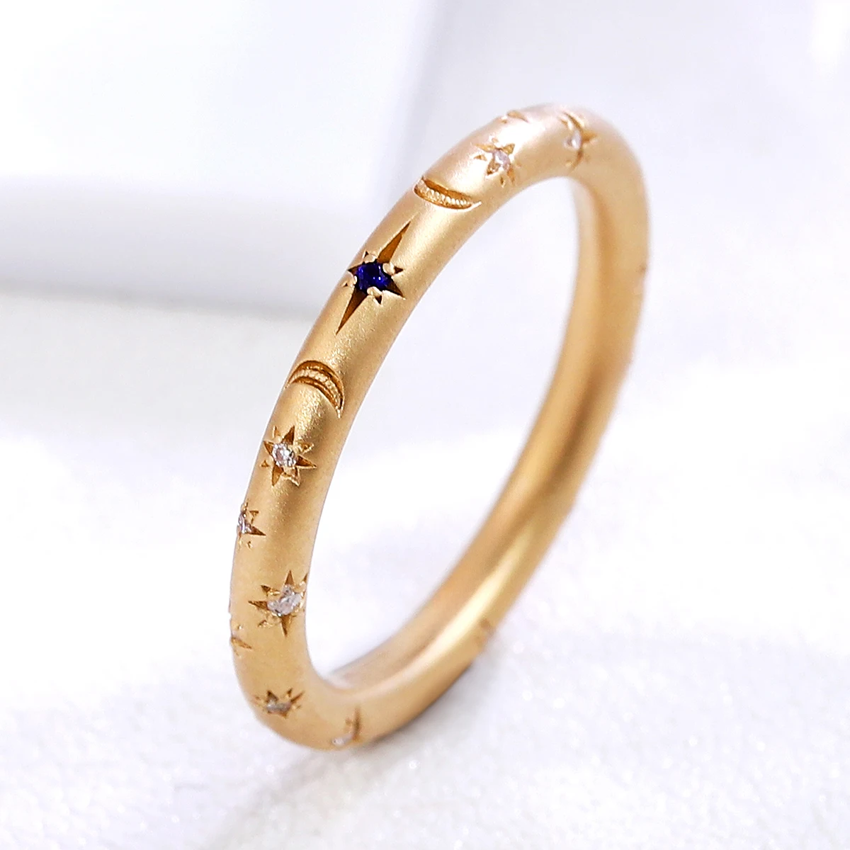 

Provence Minimalist ring Matte Finish Star ring Lab diamond Everyday cocktail ring Fashion Women Ring Jewelry Christmas Gifts