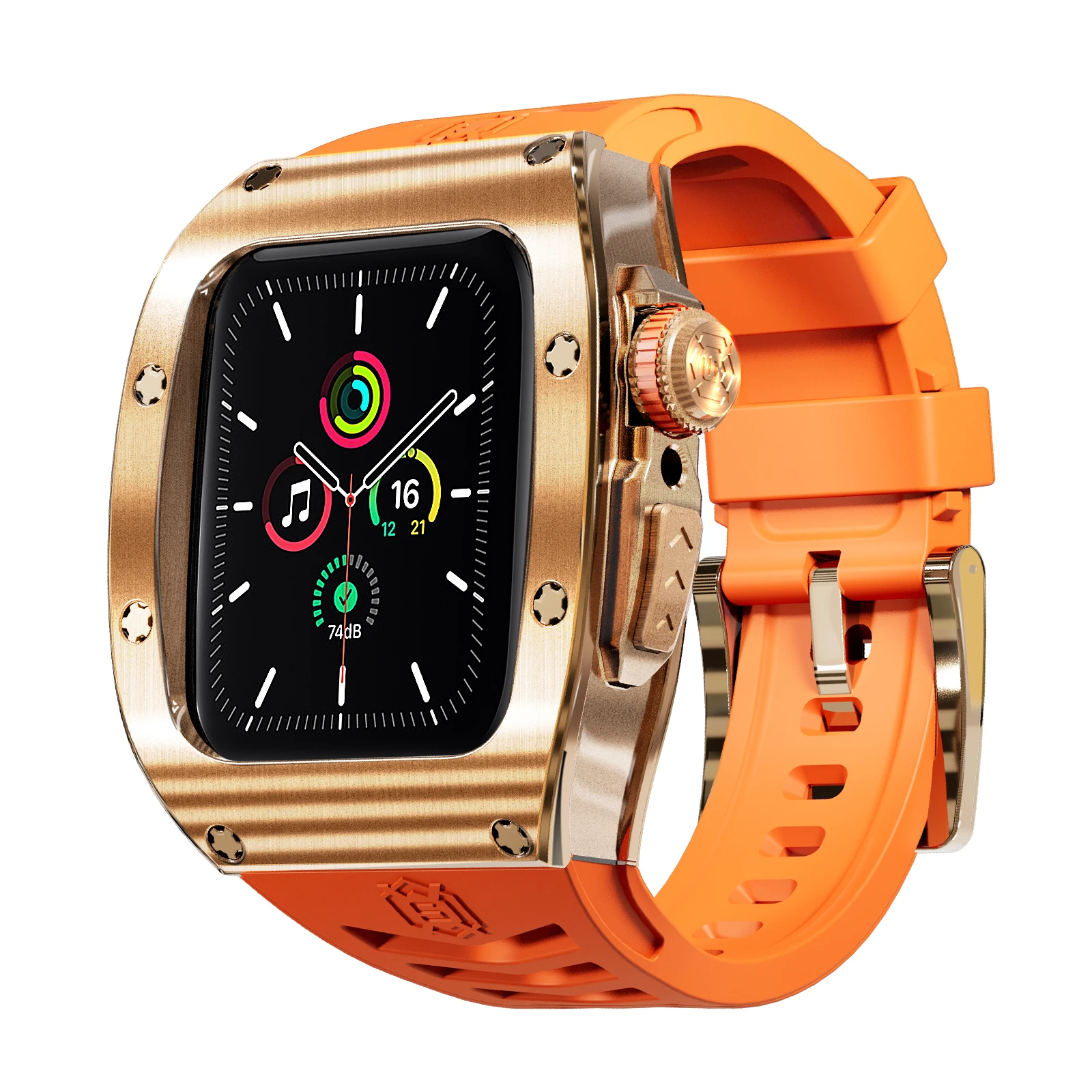 

2025 Creative Design High End Stainless Steel Protector for Apple Watch Luxury Modification Kit for IWatch 44mm 45mm Screen Case
