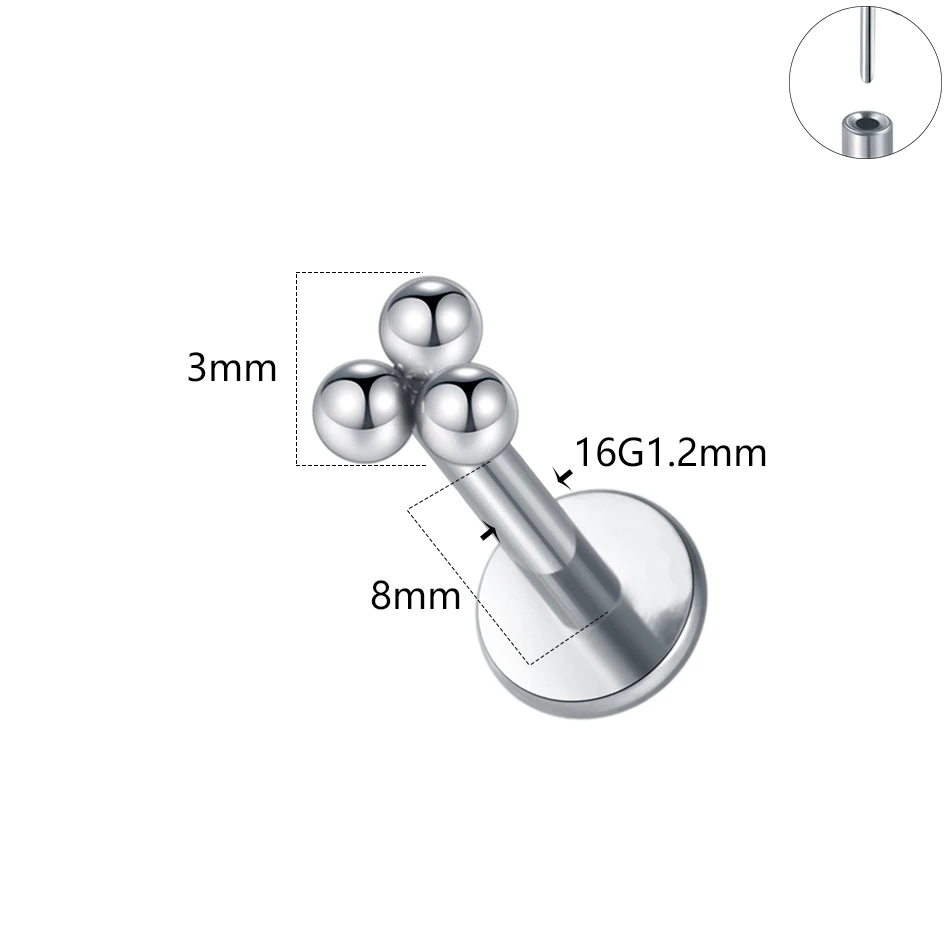 1/5PCS Titanium Threadless Labret Studs Piercing 16G Star Push Pin Cartilage Helix Tragus Earrings for Women Lip Stud Earrings image 3