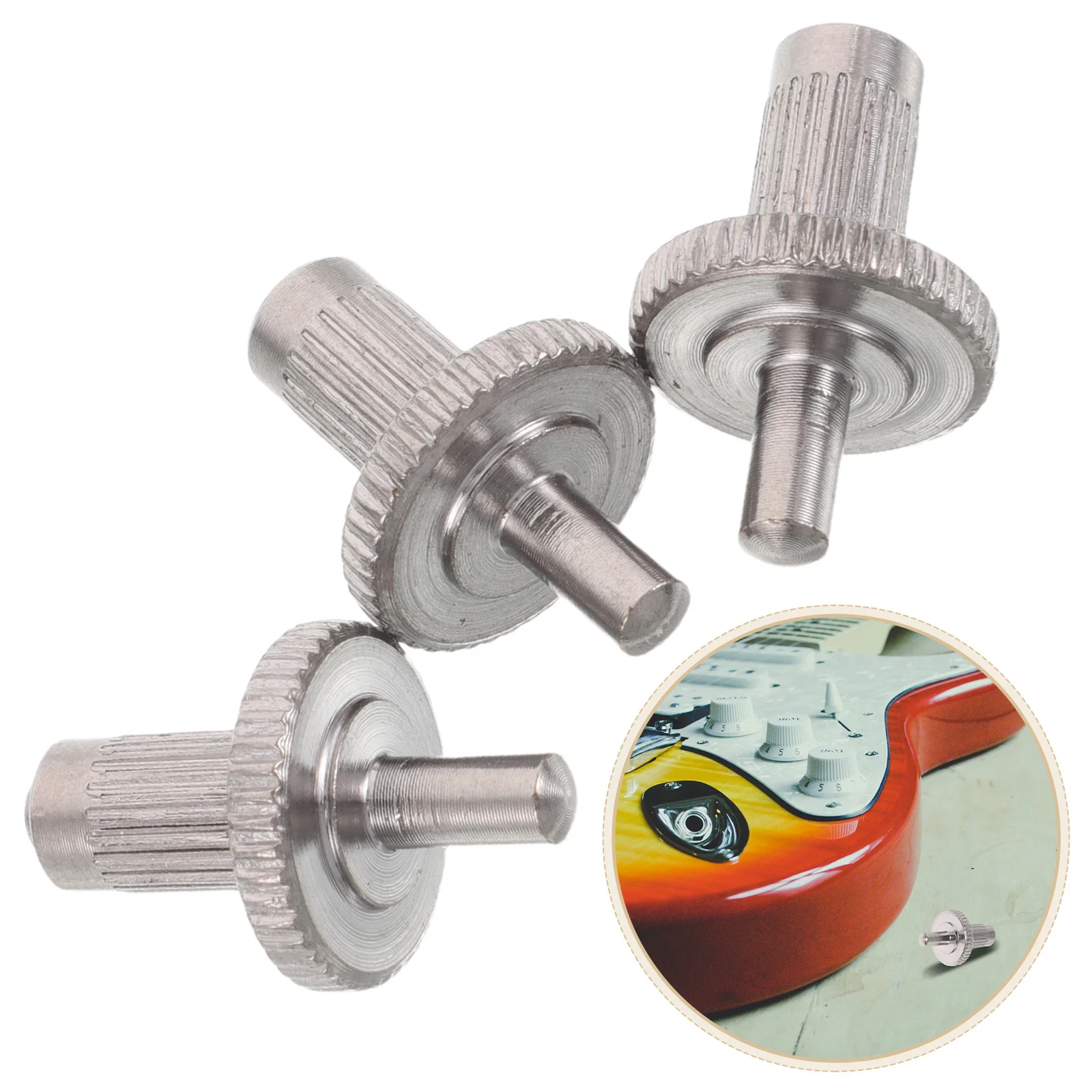 

3pcs Electric Guitar Bridge Studs 4Mm Hole Metal Inserts For Height Saddle Adjustment Tremolo Parts Guitar Hardware Accessories