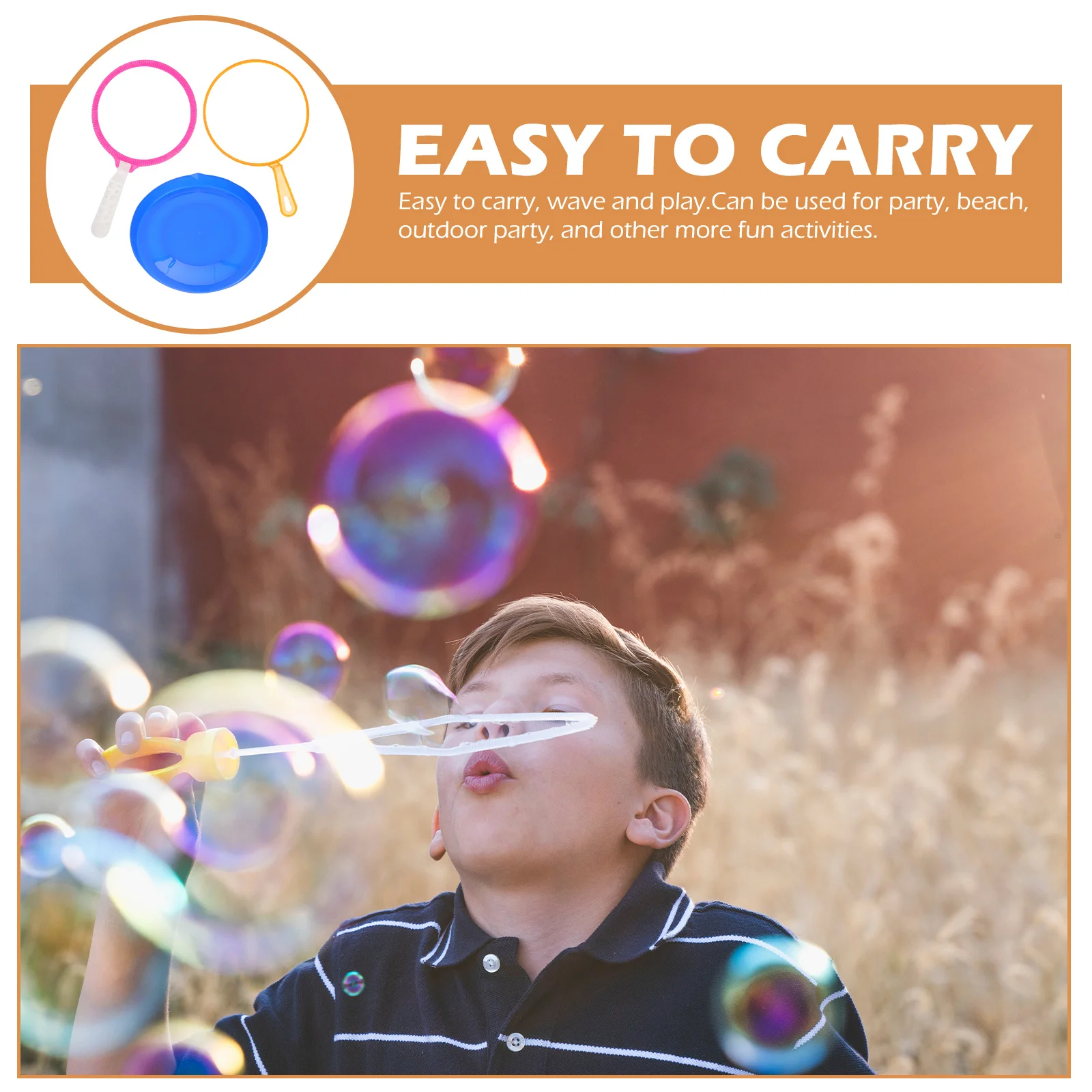 مجموعة من 3 حلقات لصنع الفقاعات عالية الجودة للأطفال والمرح العائلي في الشاطئ والفناء الخلفي