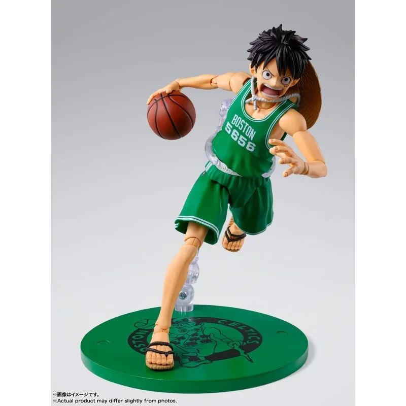 Pre-order S.H.Figuarts Bandai One Piece NBA Monkey D Luffy Lakers Warriors Bulls Celtics Movable Action Figure Model Toy Gift - view 5