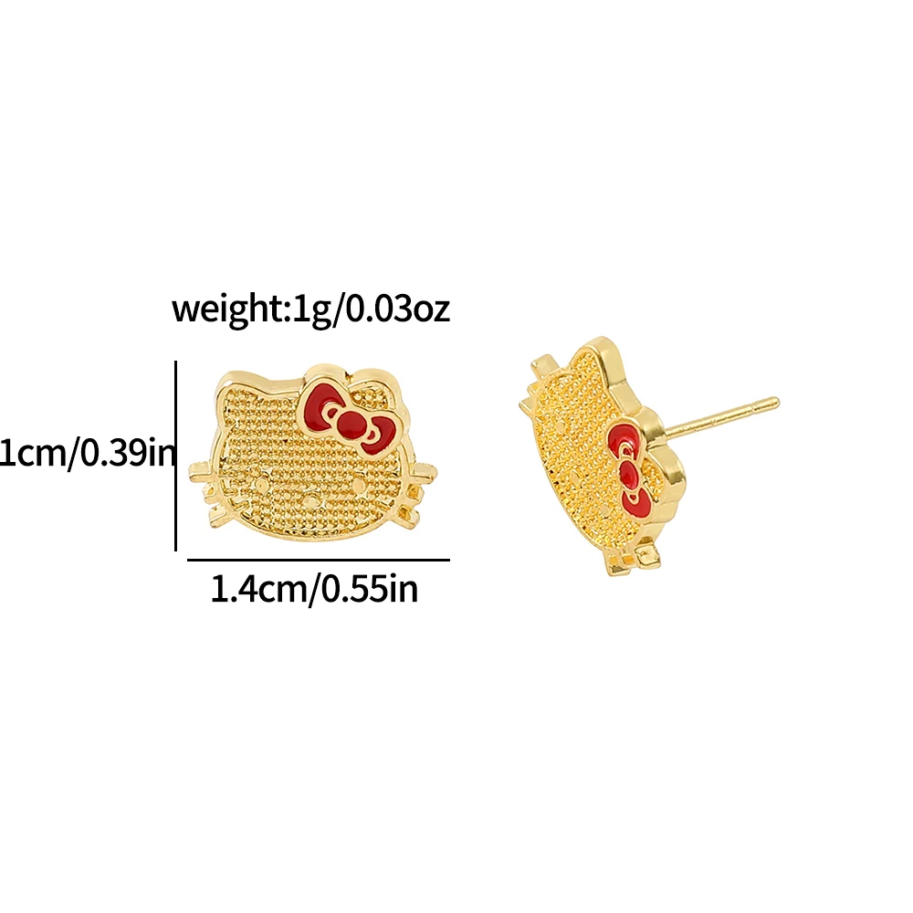 أنيمي سانريو مرحبا كيتي أقراط أنيمي الكرتون الشكل KT القط الأذن مربط فتاة مجوهرات الإكسسوارات الهدايا #5