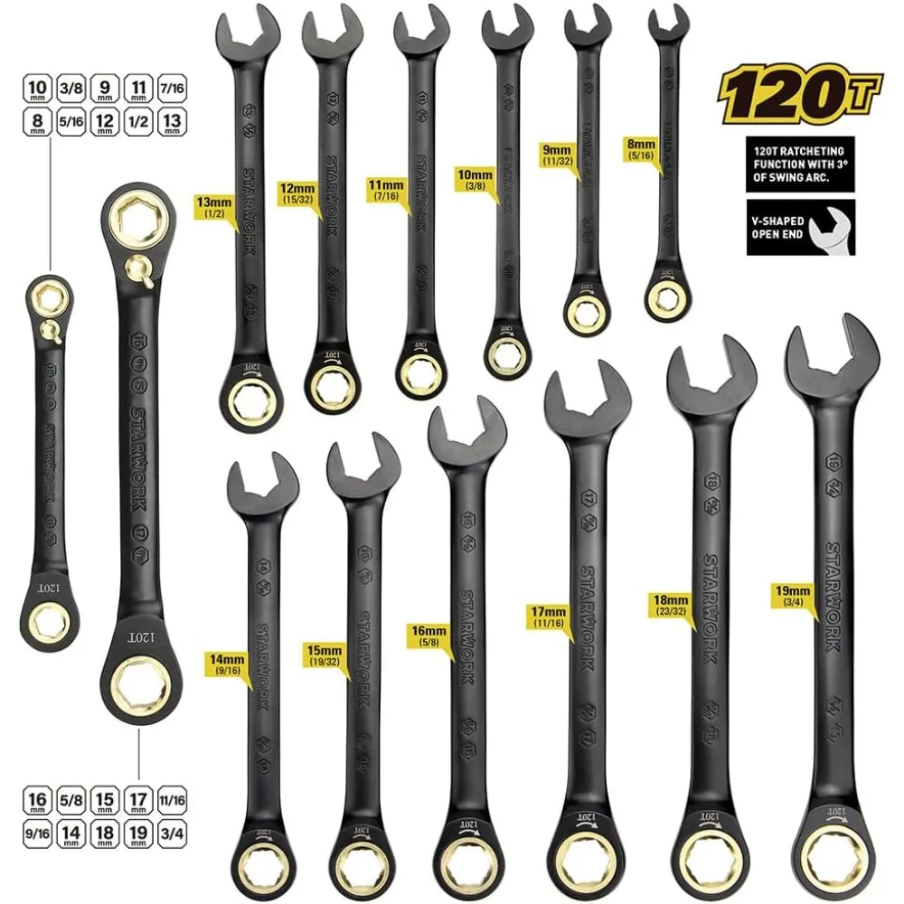 مجموعة أدوات ميكانيكية مكونة من 312 قطعة من TRUE MECHANIC ومجموعة مقابس، احترافية، SAE/Metric - جديدة #6