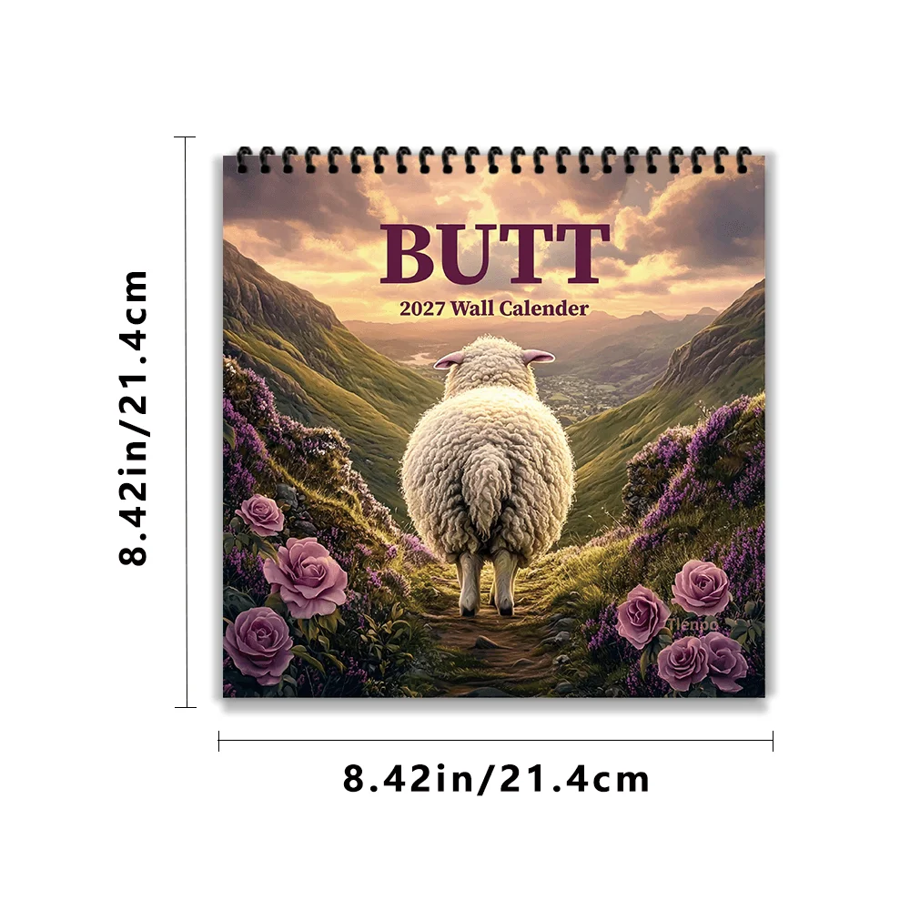 1pc 2027 Wall Calendar, Wildlife Silhouette,12-Month Monthly Planner,Perfect Gift For Back-to-school Season, Christmas, New Year