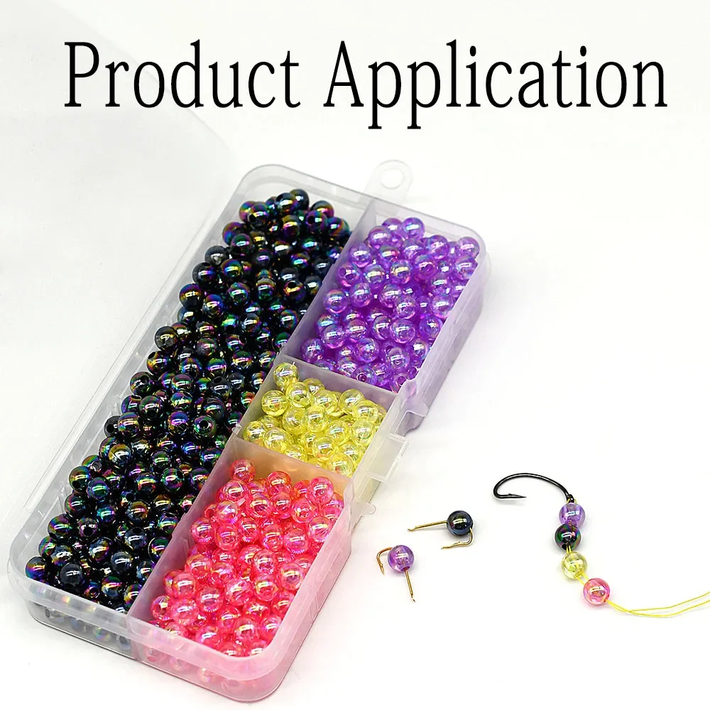 MNFT-Unifishing Fly amarrando contas, rosa, roxo, amarelo, cores do arco-íris, 6mm, 200pcs