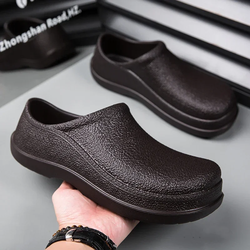 Man Chef Shoes Kitchen Cooker Clogs Work Hospital Shoes Anti-skidding Oil Proof Waterproof Sandals Insole Sell Separately Also