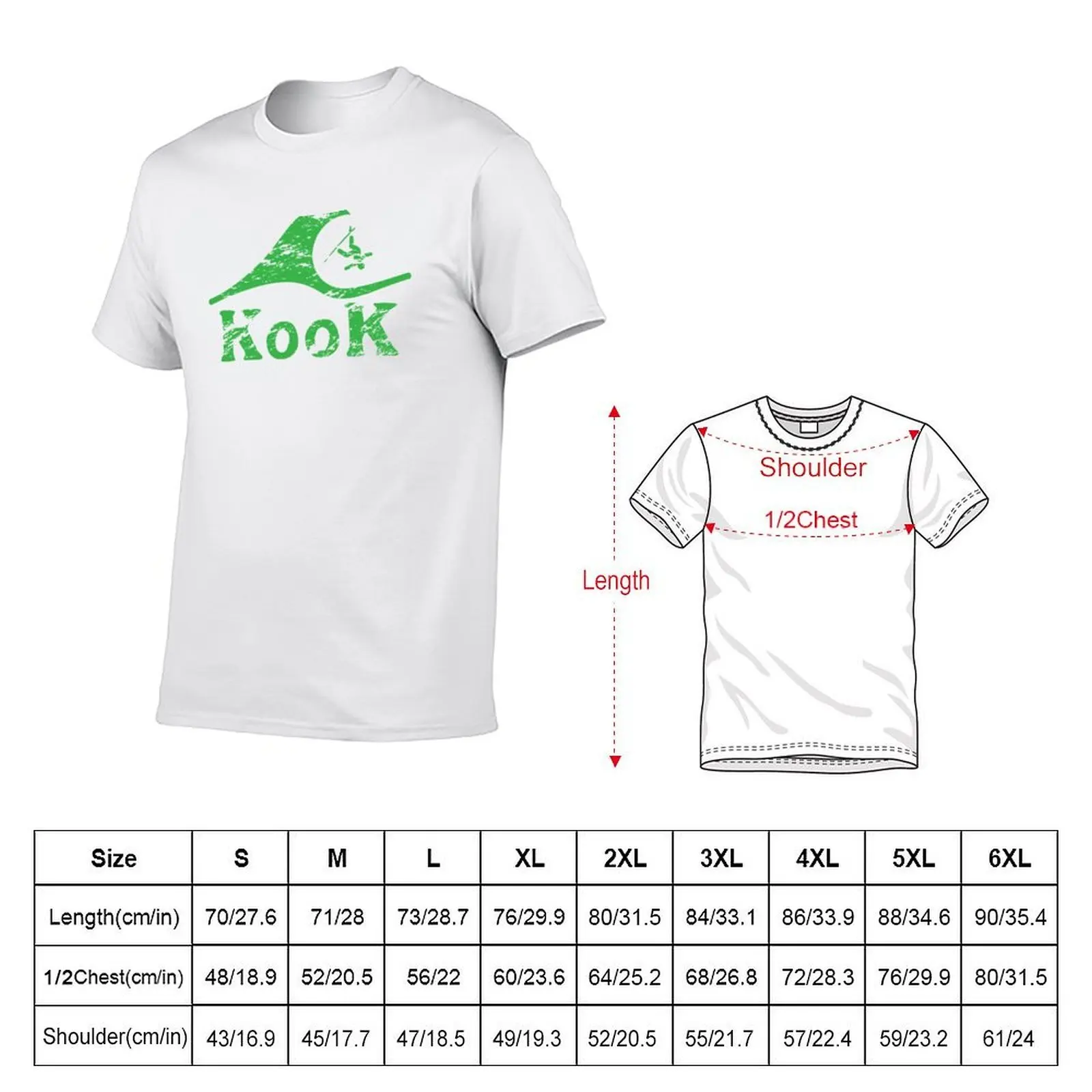 تي شيرت Kook In Green تي شيرت للرجال بقصة ضيقة تي شيرت أساسي