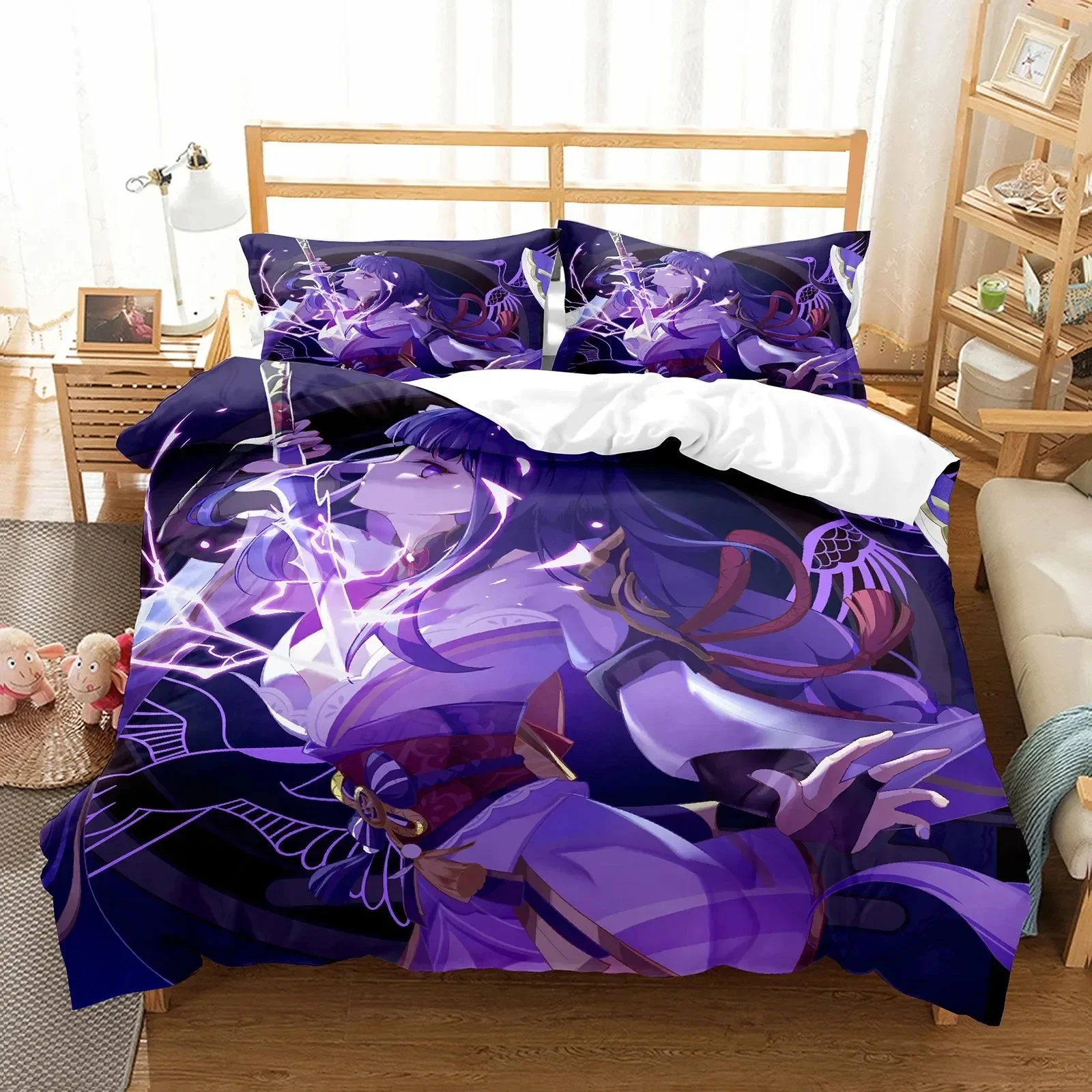 

3D Print Genshin Impact Anime Arataki Ltto Bedding Set Boys Girls Twin Queen King Size Duvet Cover Pillowcase Bed boys Adult