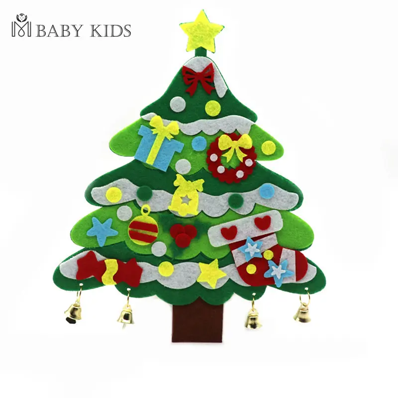 DIY Felt Christmas Tree Kids Toys For Children Kindergarten Crafts Snowman Educational Toys Decoration Best Gifts For Children