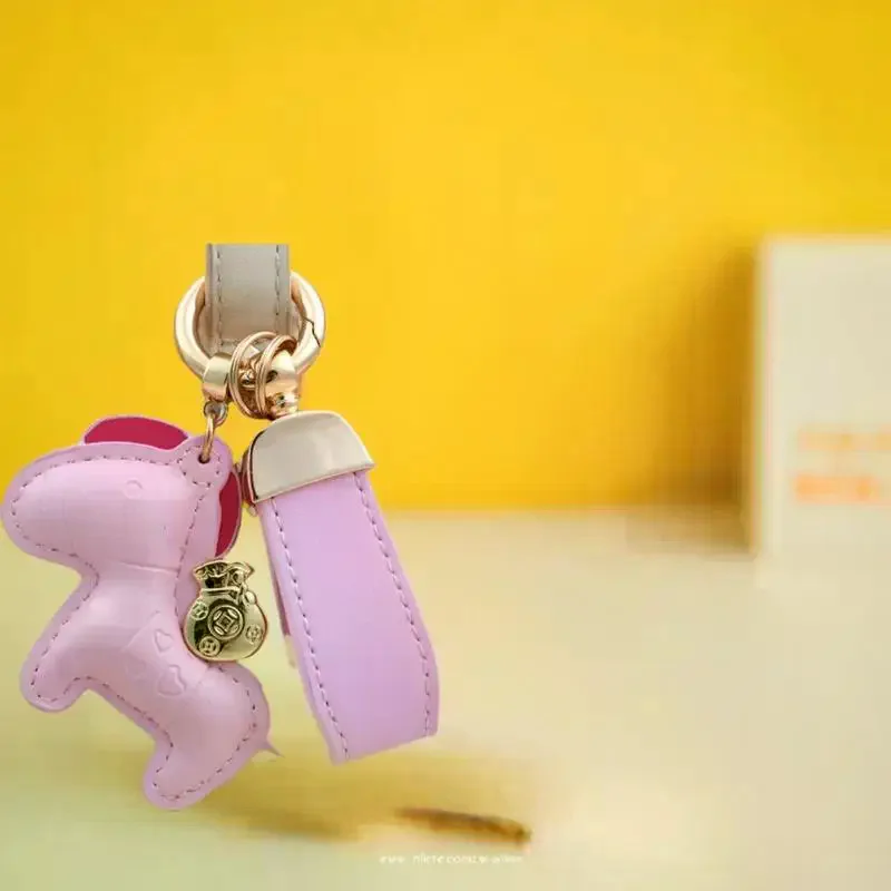 

Pony Pendant Keychain; Leather Charm Accessory; Lucky Horseback Money Bag Keyring; Unique New Year’s Gift.