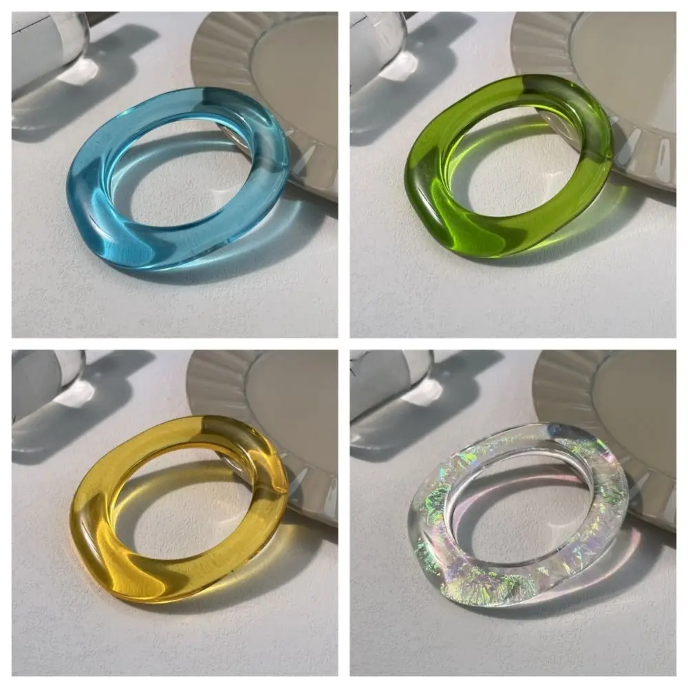 

Fashion Simple Exaggerate Resin Bracelet Shining Geometry Chunky Bracelets Ornaments Charm Transparent Bangle Ladies Girl