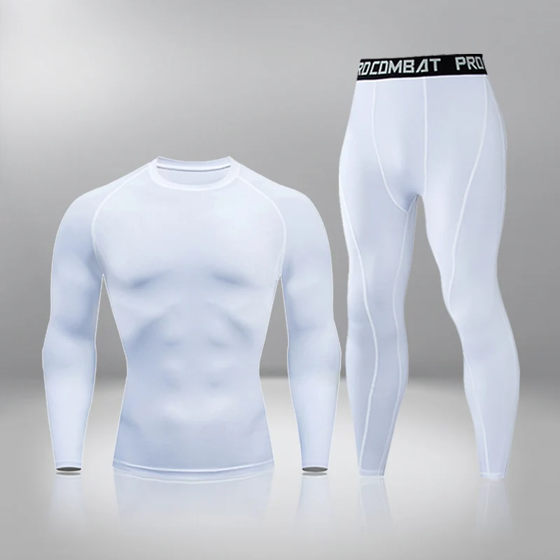 Thermal Underwear Sport Sets Men's Fitness Quick-Drying Compression T-Shirt Long Sleeve T-Shirt Tights Leggings Sport Track Suit