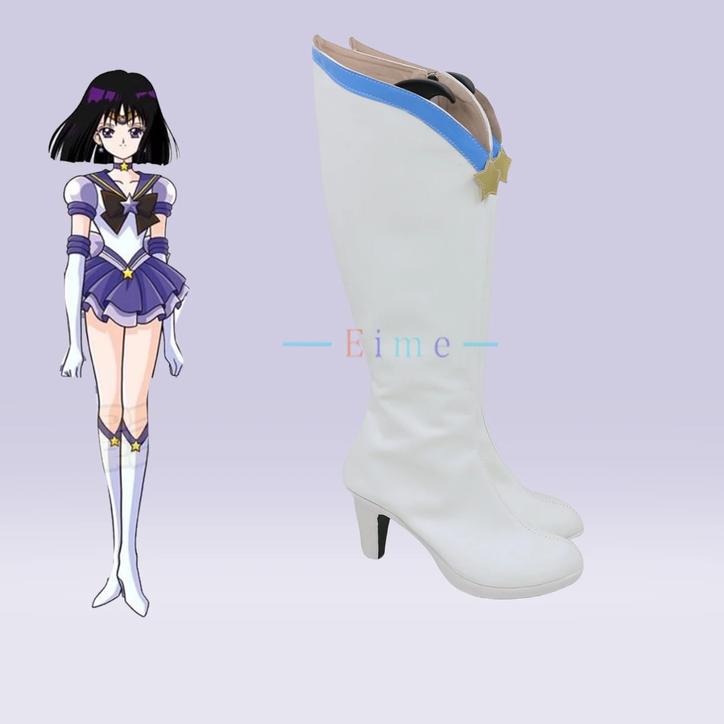 Tomoe Hotaru-zapatos de Cosplay de Anime, accesorios de Cosplay, botas blancas, zapatos de Carnaval de Halloween, ropa de juego de rol hecha a medida