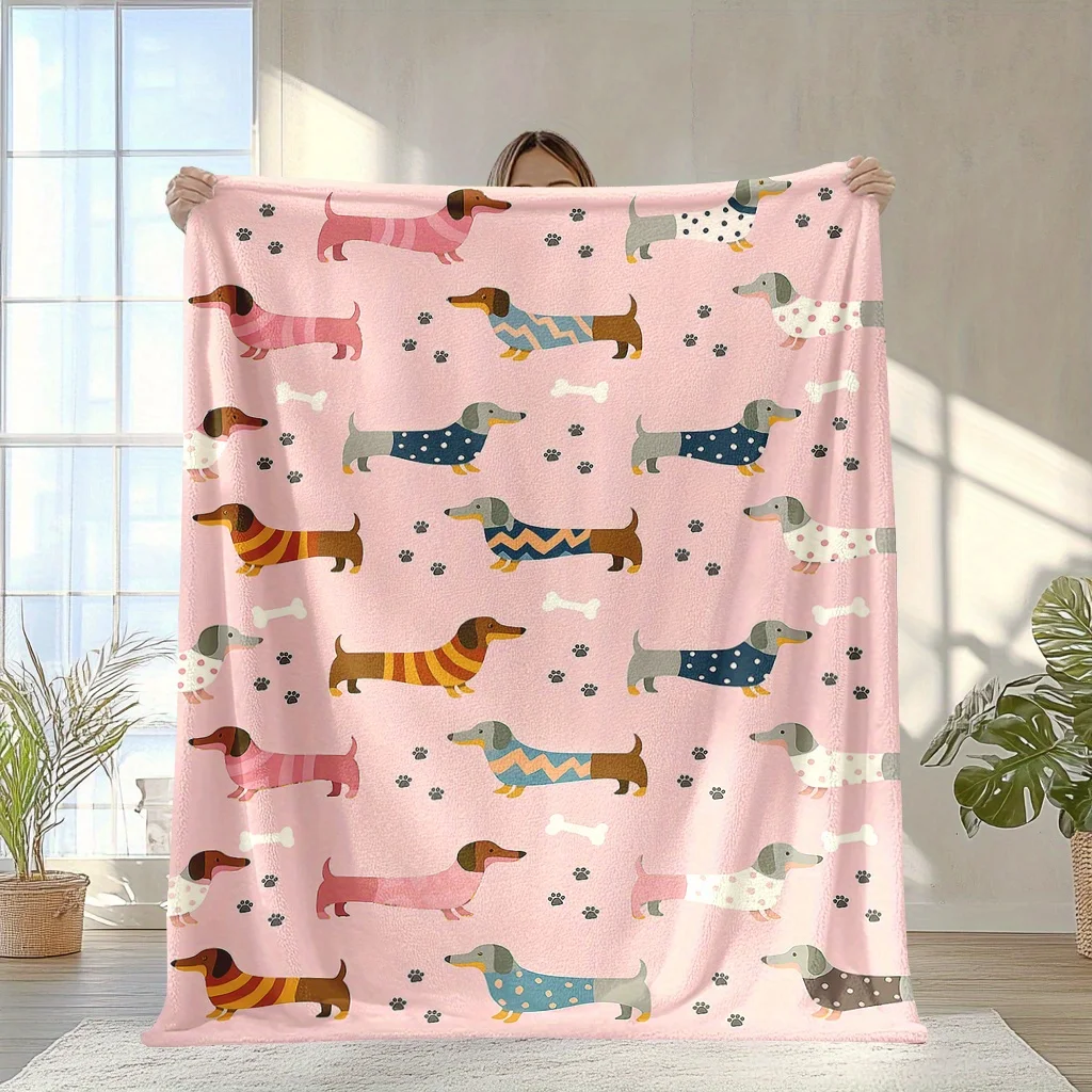Manta con diseño de perro salchicha, suave y cálida para todas las estaciones, manta decorativa o de regalo, mantas de viaje para acampar