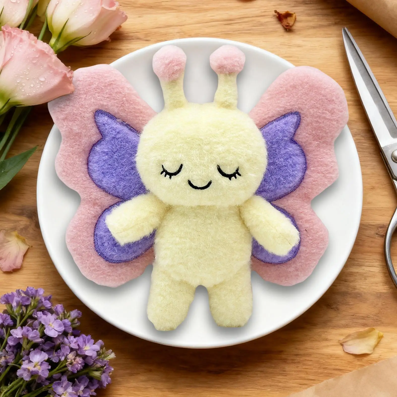 19cm kawaii dos desenhos animados simulação anime borboleta elf bebê brinquedo de pelúcia boneca bonito inseto macio artesanal boneca presente das crianças