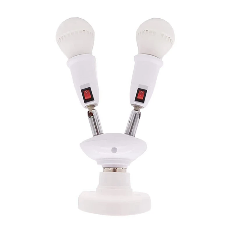 M11K360 Degree Adjustable - 2 In 1 E27 Splitter Socket Adapter. E27 Standard LED Bulb Socket Adapter