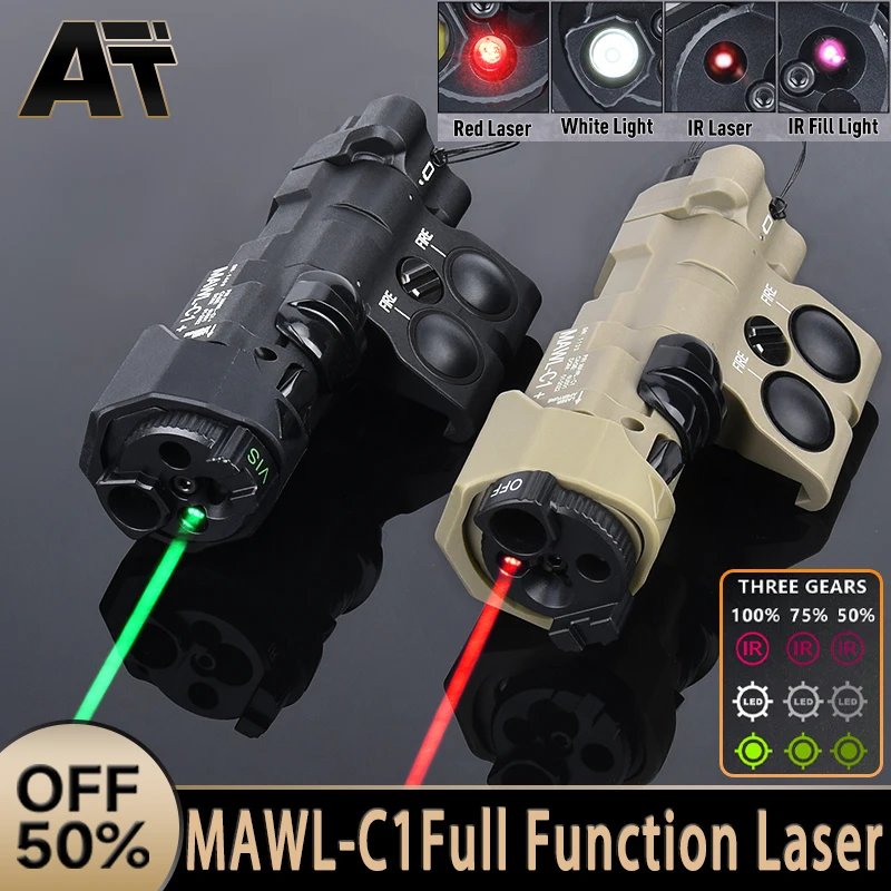 

WADSN New MAWL-C1 Upgraded Tactical Airsoft Nylon Plastic CNC LED Aiming MAWL Red Dot Green Blue Hunting Weapon Lights IR Laser