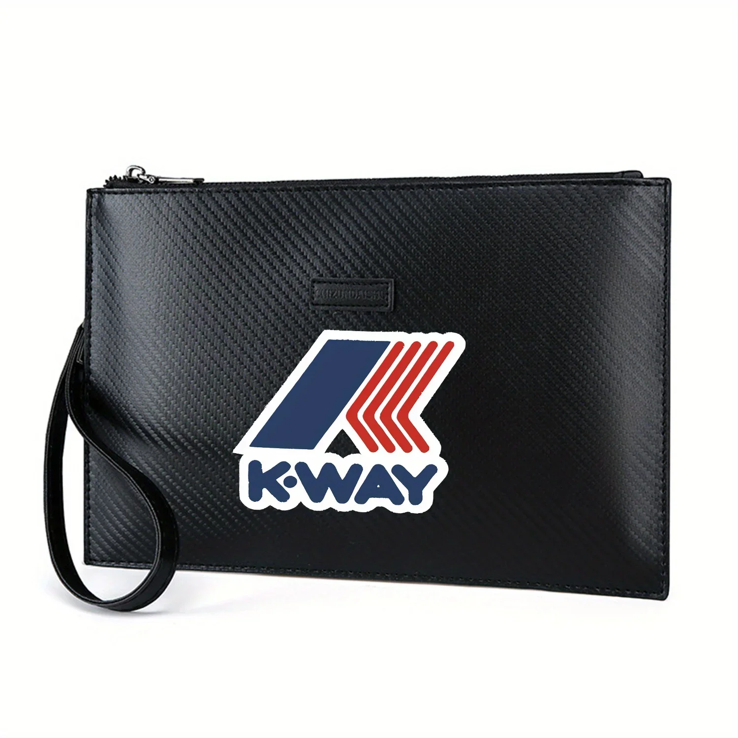 

Blue Red Geometric Logo Brand K-WAY Men's Handbag Elegant Printed PU Fashionable And Practical For Everyday Carry