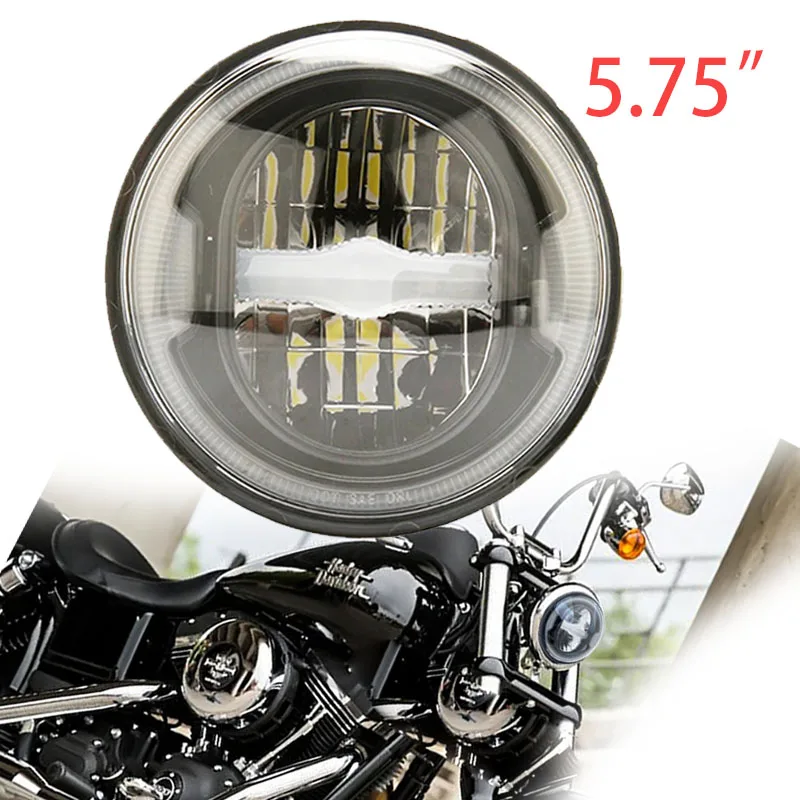 

5.75 Inch Headlight 5 3/4" DRL Motorcycle Headlamp for Harley Dyna Iron 883 Street Bob FXDB VRSVD VRSCDX XG Round Moto Lamp