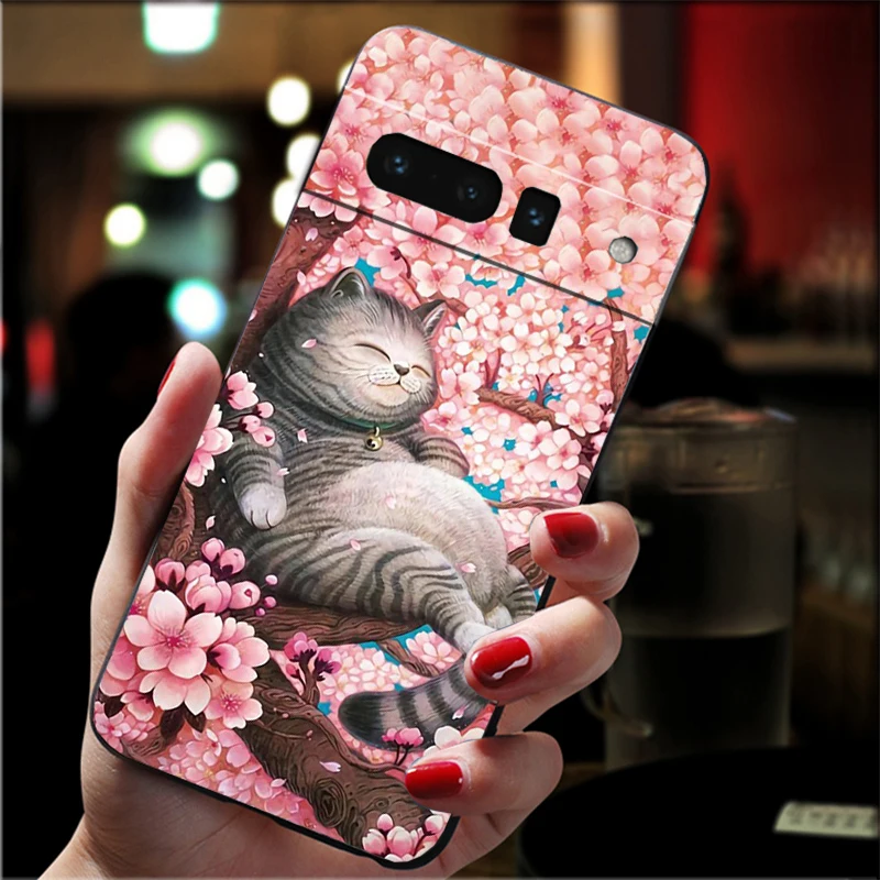 Cartoon Cat Phone Case For Google Pixel 10 9 Pro XL 9A 8 7 6 Pro Pixel 8A 7A 6A Pixel 8 7 6 5