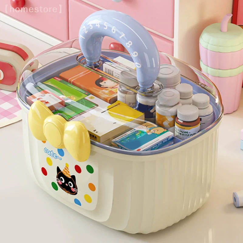1PC Children's Hair Accessory Box Double-layer Portable Hair Clip Headband Earring Bracelet Necklace Makeup Storage Box