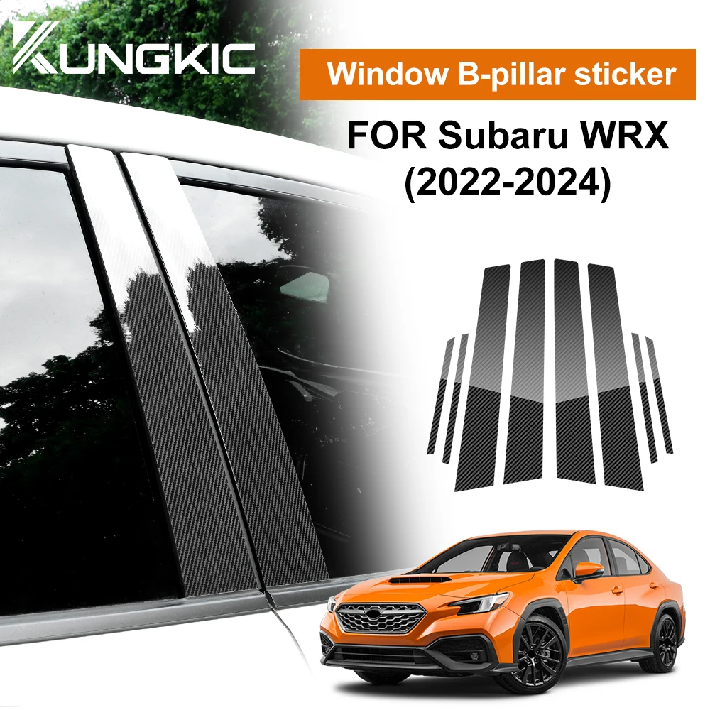 

Для Subaru WRX 2022 2023 2024, глянцевая черная оконная дверная колонна из углеродного волокна, крышка стойки B, отделка для ПК, наклейка, аксессуары