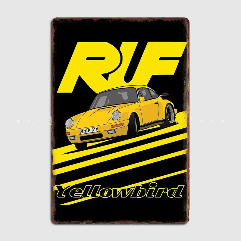 

Classic Sports Car RUF Yellowbird CTR Rally Car Poster Metal Sign Posters Garage Custom Home Decor Room Decoration Wall Decor