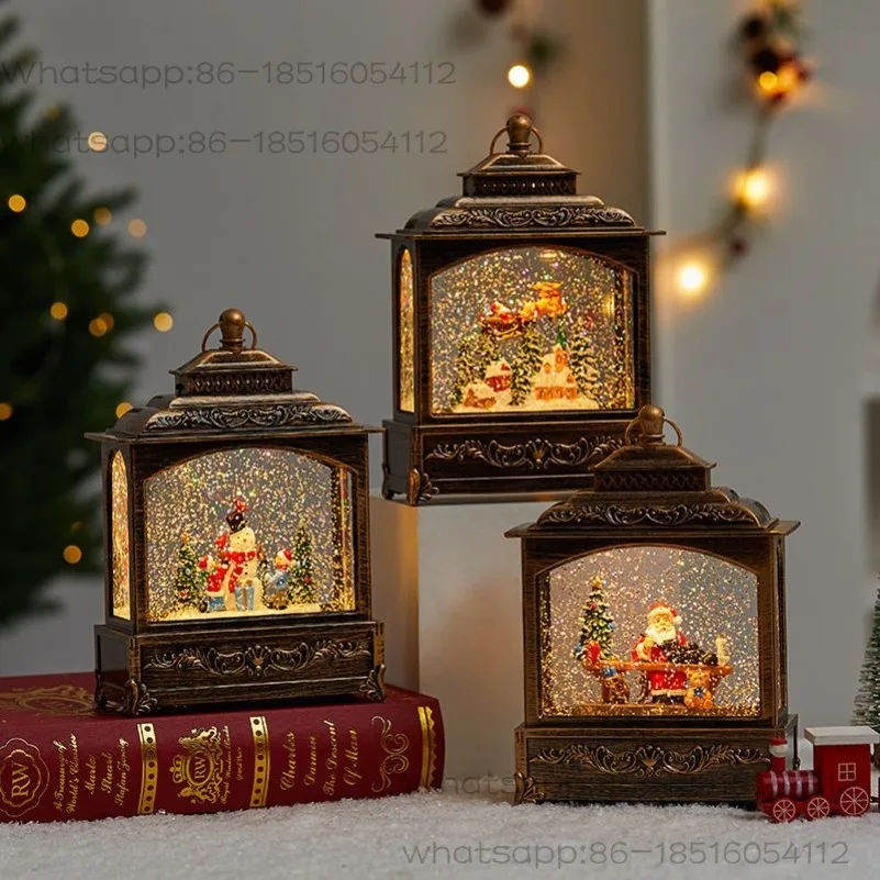 Christmas Snow Interior Flat Music Gale Light Ornament Music Box Night Light Gift Decoration