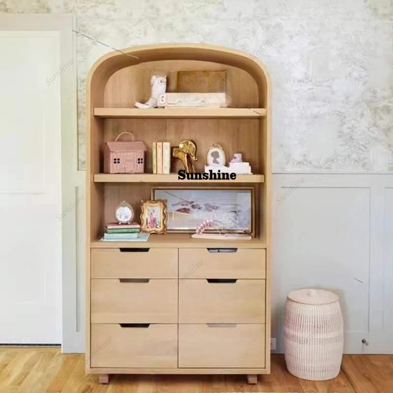 

Американский шкаф-комод из массива дерева в стиле лайт-люкс, простой, для гостиной, с открытыми ящиками, декоративный