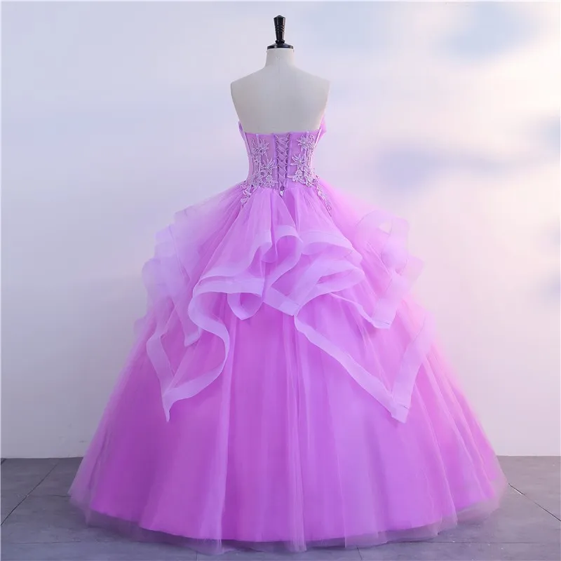 Ashley Gloria Strapless Party Dress Classic Purple Quinceanera Dresses Real Photo Ball Gown Customize Color Prom Gowns