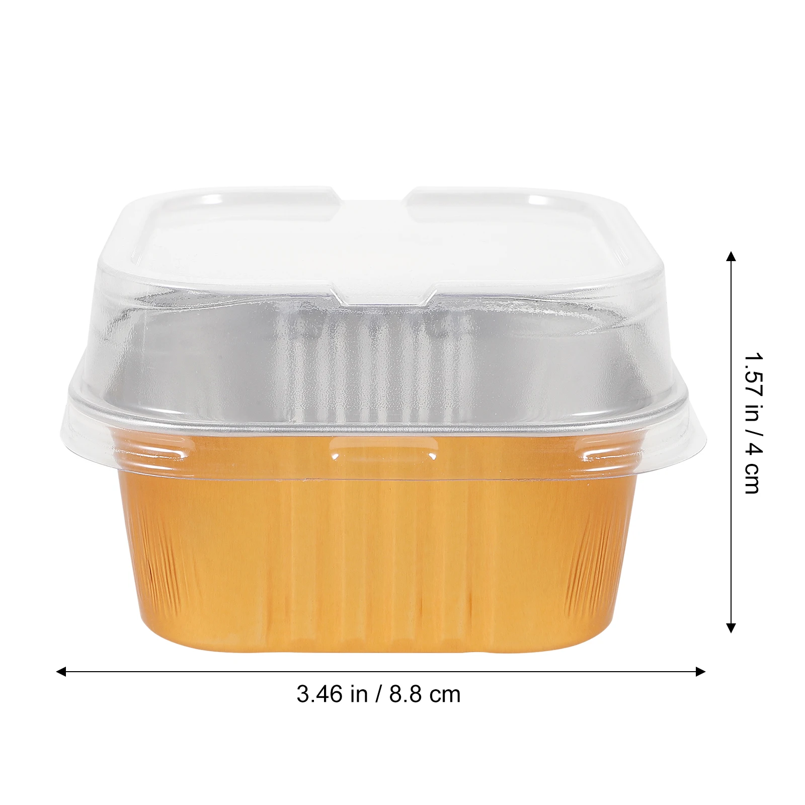 

40 Sets Chocolate Cake Mold Container Bread Golden Aluminum Foil Containers with Lids