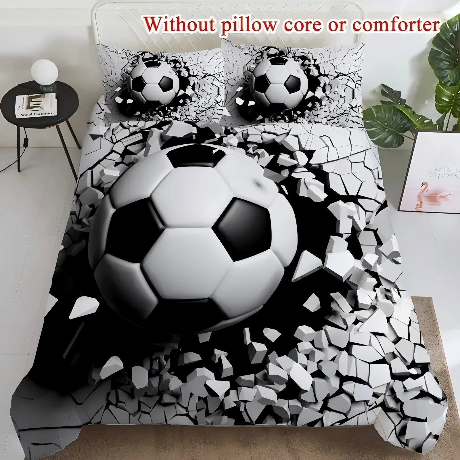 

3D visual effect football impact printing Bedding Set Sport football theme quilt cover set Home Soft Comfortable Duvet Cover set