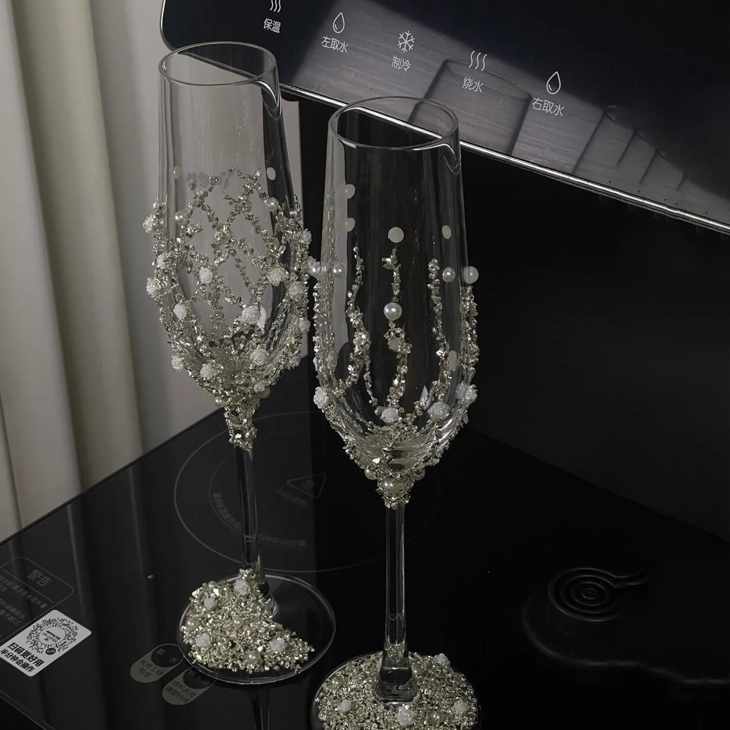 Premium sense homemade simple camellia toast cup goblet DIY material bag shooting wedding engagement gift