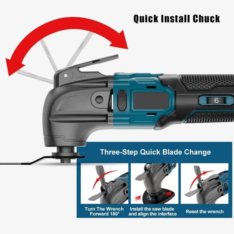 for 18V Brushless Electric Oscillator Multifunctional professional Tool, Trimming/Cutting/Sanding/Polishing Woodworking DIY Tool