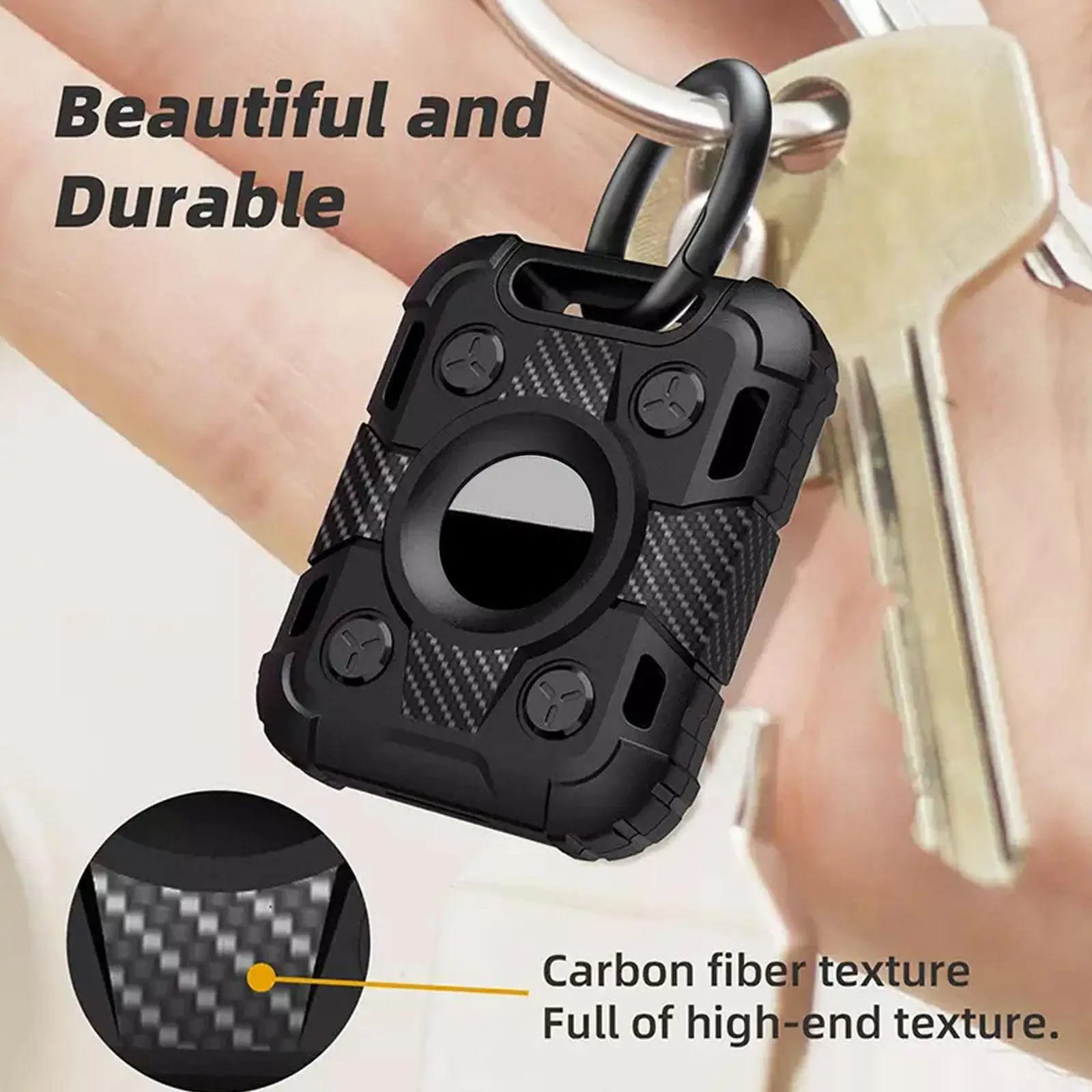 For Apple Armor Protector Key Chain Protective Case Anti-loss Tracker Air Tag Three Proofing Case Key Holder TPU Device