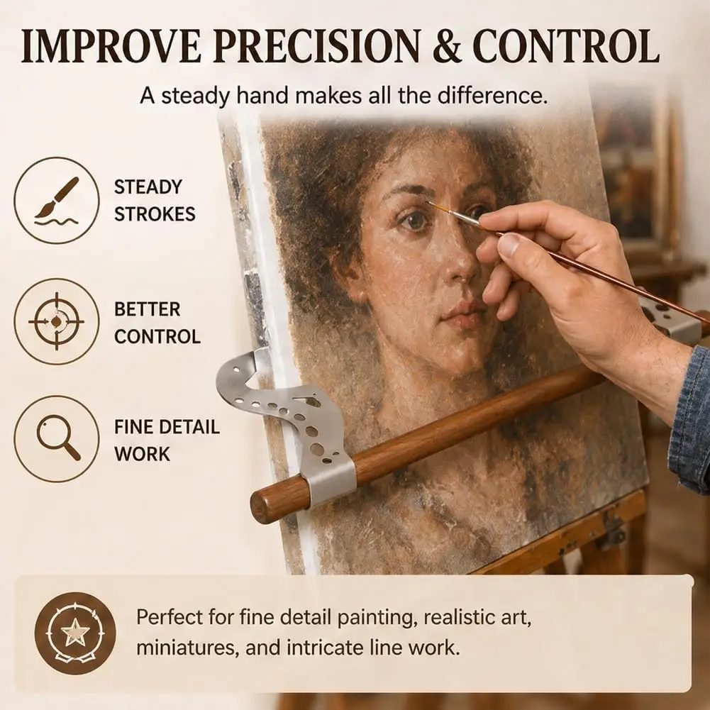 Artist Hand Support Bridge Steady Hands Stabilizer for Painting Mahl Stick Drawing Arm Rest Wrist Table Tool Adjustable Stand