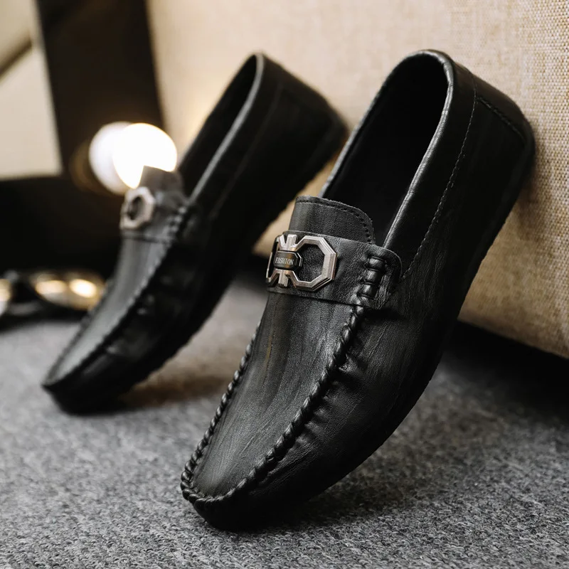 Mens Casual Shoes Fashion Mens Shoes Leather Mens Loafers Moccasin Shoes Mens Flat Shoes Mens Driving Shoes 2022Summer New Style