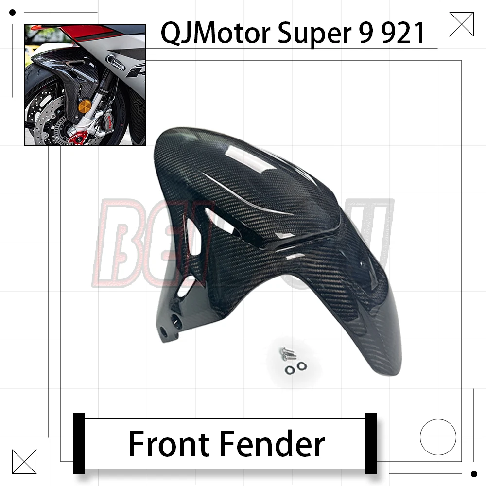 

For QJMotor's Super9 QJMotor Super 9 921 Motorcycle Modified Carbon Fiber Front Fender Water Flap